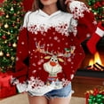 thumbnail image 2 of Byoo Toddler Girls Sweatshirts Cartoon Deer Graphic Crew Neck Long Sleeve Pullover Girls Xmas Autumn Winter Oversized Hoody, 2 of 4