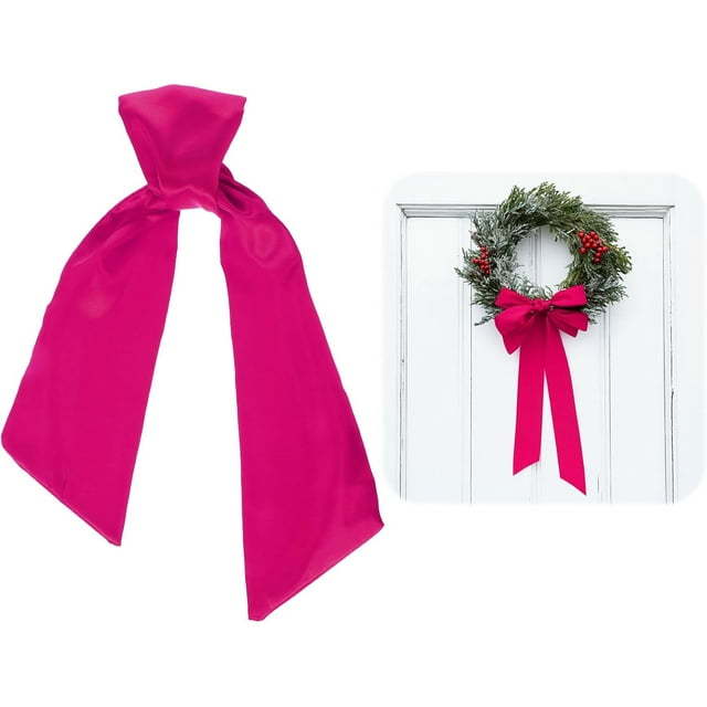 uxcell 2 Pcs Écharpe de Couronne, Rose Rouge, 46 Pouces x 4.5 Pouces, Satin, Multiples Occasions