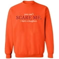 thumbnail image 2 of OXI Crewneck Sweatshirt - You Can't Scare Me,Basic Casual Sweatshirts for Men's and Women Fleece Sweatshirt Long Sleeve- Orange Large, 2 of 2