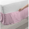 thumbnail image 2 of Geometric Bed Skirt, Pink Toned and Grey Lines on White Backdrop Striped Pattern Modern Design, Elastic Bedskirt Dust Ruffle Wrap Around for Bedding Decor, 4 Sizes, White Pink Grey, by Ambesonne, 2 of 2