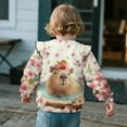 thumbnail image 5 of Garronmavis Capybara Long Sleeve Pullover Versatile Cherry Blossom Kids Sweatshirts Pullover Stylish Toddler Girl Sweatshirt Clothes Outfit Fashion Ruffle Long Sleeve Girls Top for Girls 7-8, 5 of 7