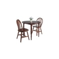 thumbnail image 4 of HomeStock Rustic Retreat 3 Piecec Drop Leaf Solid Wood Round Dining Table With Rustic Retreat Chairs - 35.98W x 35.98D x 30.08H-Color:Walnut, 4 of 6