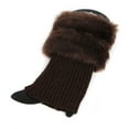 thumbnail image 2 of Dress Choice Women Faux Fur trim Boot Cuffs Socks Crochet Knitting Short Leg Warmers, 2 of 8