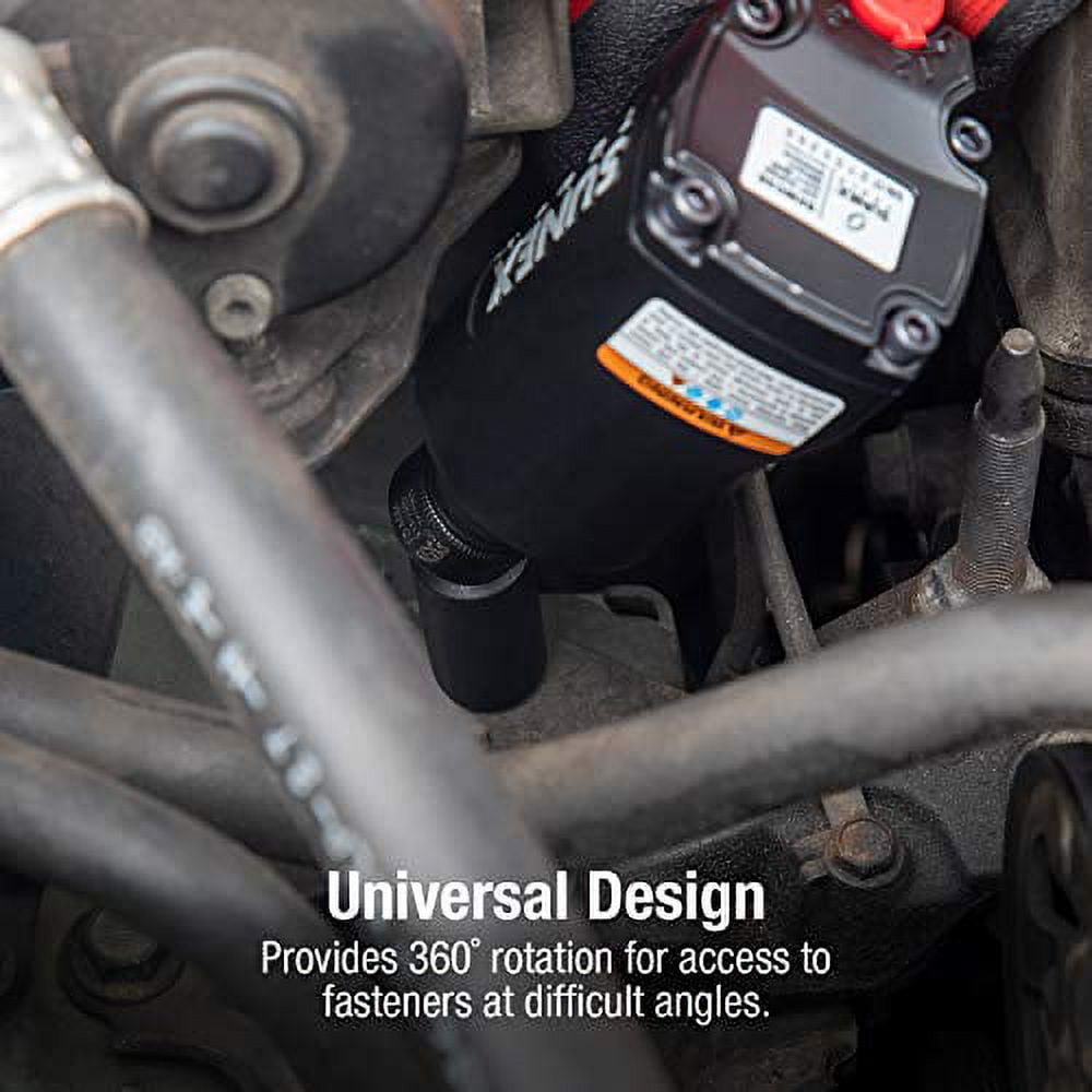 Sunex 3660 3/8" Drive Metric Universal Deep Impact Swivel Socket Set, 10-Pieces