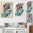 thumbnail image 4 of Designart "Blue And Pink Narratives Of Boho Inspiration II" Boho Feather Wall Art For Bathroom, 4 of 5