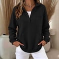 thumbnail image 4 of GUACER Long Sleeve Sweatshirts for Women Stand Collar Trendy Sport Loose Pullover Tops with Pockets, 4 of 9