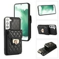 thumbnail image 1 of SaniMore for Samsung Galaxy S21 FE PU Leather Case, Multi-Functional Metal Snap Wallet Cover with Card Slot & Kickstand Shoulder Strap Full Body Protective Shell for Samsung S21 FE, Black, 1 of 10