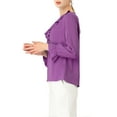 thumbnail image 3 of Unique Bargains Women's Ruffle V Neck Chiffon Work Office Peasant Blouse XL Purple, 3 of 7