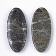 thumbnail image 2 of 1pc Natural Pyrite Pendants Oval 41x18x4~5mm Hole: 1.5mm MIxed Color, 2 of 2