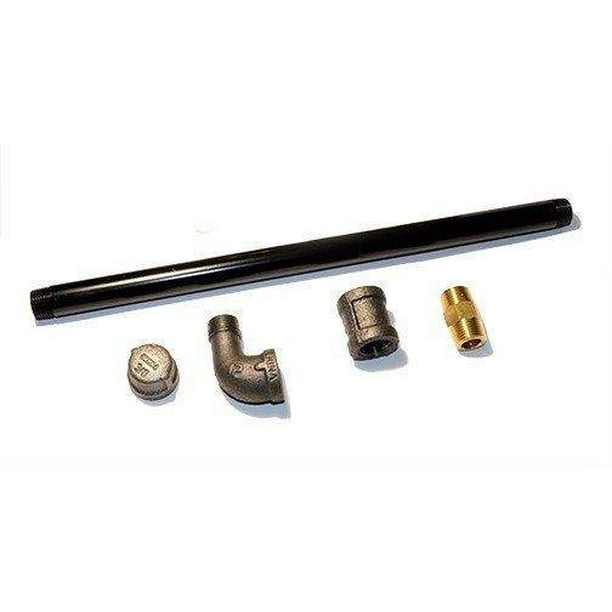 HPC Fire Angled Black Steel Gas Log Lighter Kit, 17", Propane