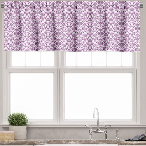 Ambesonne Victorian Valance Pack of 2, Floral Lavender Bloom, 54"X18", Fuchsia