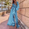 thumbnail image 3 of Robe Maxi pour Femmes Longue Vacances Boho Imprimé Paisley Fente Rayée Été, 3 of 6