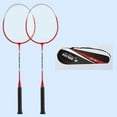 thumbnail image 2 of 2Pcs Badminton Racket Set Lightweight Professional Durable Badminton Equipment for Adults and Teenagers Playing Backyard Game with Storage Bag, 2 of 8
