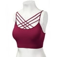 thumbnail image 4 of Women's Novelty Bras Seamless Triple Criss-Cross Front Bralette Sports Bra (No Pad), 4 of 4