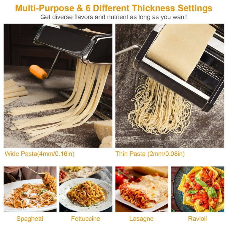  Hamilton Beach Electric Pasta Maker & Noodle Machine with 9  Adjustable Thickness Settings, Makes 6” Wide Sheets, Includes Spaghetti &  Fettucine Cutter, Cutting Wheel, Cleaning Brush, Red (86651) : Everything  Else