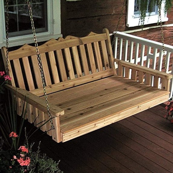 A & L Furniture Western Red Cedar Royal English Swing Bed