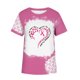 thumbnail image 5 of ICHUANYI Clearance Fashion Woman Causal V-Neck Printing Blouse Short Sleeve T-Shirt Summer Tops(Pink, XL) ICHUANYI WER2023081502220, 5 of 5