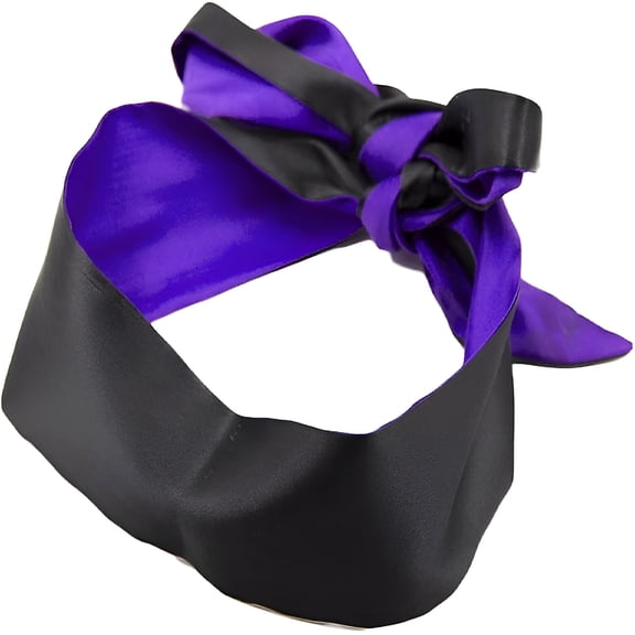 AUQ 2pcs Satin Eye Mask Blindfold,Soft Satin Eye Mask Sleeping Eye Mask Two-color For Meditation Adults Couples Lovers