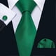 thumbnail image 5 of Green Silk Mens Tie Hanky Cufflinks Set Mint Grass Teal Bottle Sage Pea Green Necktie For Male Wedding Business Party, 5 of 5