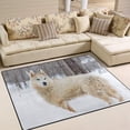 thumbnail image 2 of SKYSONIC Lightweight Soft Area Rugs Siberian Husky in The Snow Floor Mat for Kids Playing Room Hardwood Floor Living Room 80x58 inchNursery Rugs, 2 of 6