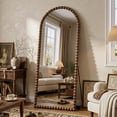 thumbnail image 4 of Antok 71"x28" Arched Full Length Mirror, Beaded Metal Frame Floor Mirror, Brown, 4 of 8