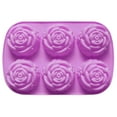 thumbnail image 2 of Ludlz Cake Mold Flexible Non-stick Rose Flower Shape Silicone Mold 6 Grids Chocolates Jelly Mold for Home Kitchen, 2 of 8