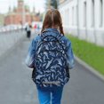 thumbnail image 6 of FORMRS Kids School Backpack Elementary Student Unisex Travel Bookbag with Reflective Stripes, Watercolor Shark Pattern, 6 of 7