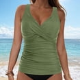 thumbnail image 2 of HCNTES Womens Plus Size Tankini Tops Built-in Bra Bathing Suit Tops Casual Loose Blouson Swimsuits Tops(AG,XXL), 2 of 9