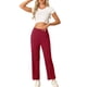 thumbnail image 2 of Pantalones de pijama de algodón para mujer INSPIRE CHIC con cintura elástica, sueltos, pantalones de lounge con bolsillos, pantalones de sudadera L púrpura rojo, 2 of 6