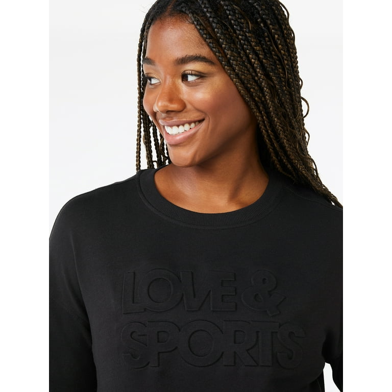 Love Sports Women s Embossed Logo Crewneck Sweatshirt Walmart