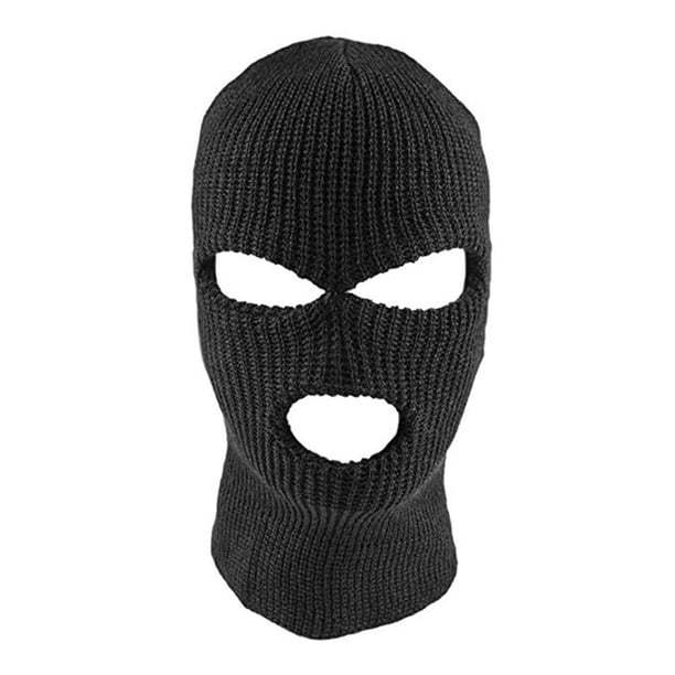 Mascarilla facial de punto con 3 agujeros, máscara de esquí elástica, cálida, para invierno YUNYI BRAND Deportes