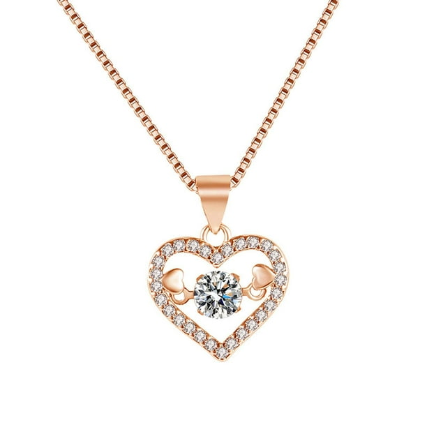 Xihbxyly Collar de Corazón con Colgante de Circonita Brillante y Cadena Infinita Chapada. Joyas para Mujer. Regalo para Ella. Cumpleaños, Aniversario, San Valentín. Elegante Accesorio para La Clavícu