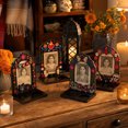 thumbnail image 4 of Wood Day of the Dead Photo Frame Display Stand Tabletop Picture Holder with Base Freestanding Decorative Altar Style, 4 of 5