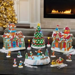Disney 13-Piece Christmas Village Set with Clock Tower and