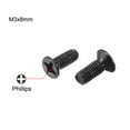 thumbnail image 2 of Uxcell M3 x 8mm Phillips Screw Fastener Black Zinc Plated 150 Pack, 2 of 5
