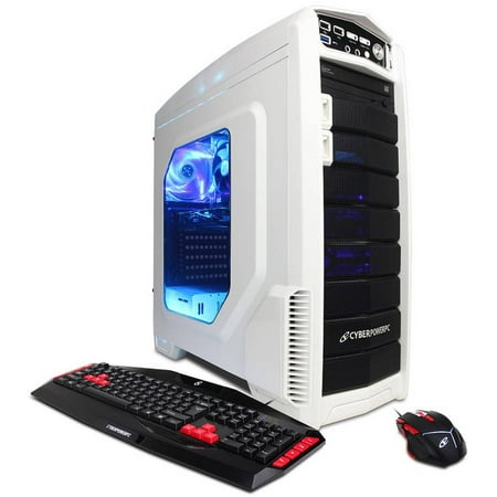 CyberPowerPC White/Blue Gamer Xtreme GXi760 Desktop PC with Intel Core i5-6600K Quad-Core Processor, 8GB Memory, 1TB Hard Drive and Windows 10 Home (Monitor Not Included)