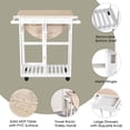 thumbnail image 3 of White 3-Piece Kitchen Cart with Drop Leaf Table & 2 Stools - Rolling Utility Island for Kitchen, Dining & Living Room - Compact Storage Design, 3 of 7