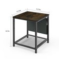 ANYHI Industrial, Kitchen Side Table, Rustic Brown Nightstands Square