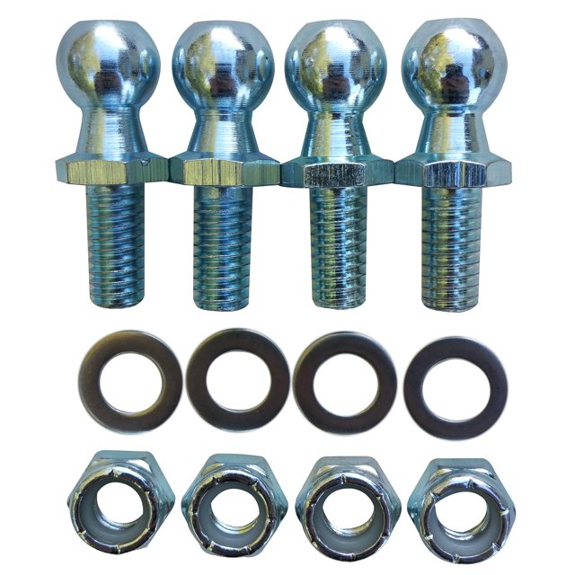 (Paquete de 4) pernos de bola de 13 mm con hardware - Rosca 516-18 x vástago largo 58 - Accesorio de puntal de soporte de elevación de gas