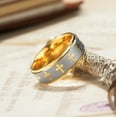 thumbnail image 2 of King Will 8mm Tungsten Wedding Band Ring for Men Women Lord's Prayer Cross Ring Silver and Gold Wedding Band Bible Engraved Rings High Polished Size 11, 2 of 7