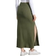thumbnail image 3 of Falda Midi de Punto INSPIRE CHIC para Mujer, Falda Cuerpo Ajustado de Cintura Alta 2XL Verde Ejército, 3 of 6