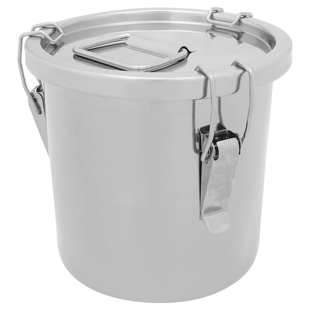 Cubo de leche de acero inoxidable, cubo con sello de Metal y asa de transporte, cubo multifuncional para grasa y cereales
