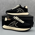 thumbnail image 4 of TE-Men's Chunky Platform Sneakers - with Beige/Brown/White/Black Color Options, Korean Streetwear Style, Thick-Soled Lace-Up/Slip-On Low-Top Shoes  Cushioned Rubber Sole & -Season Traction for Skat+S, 4 of 9