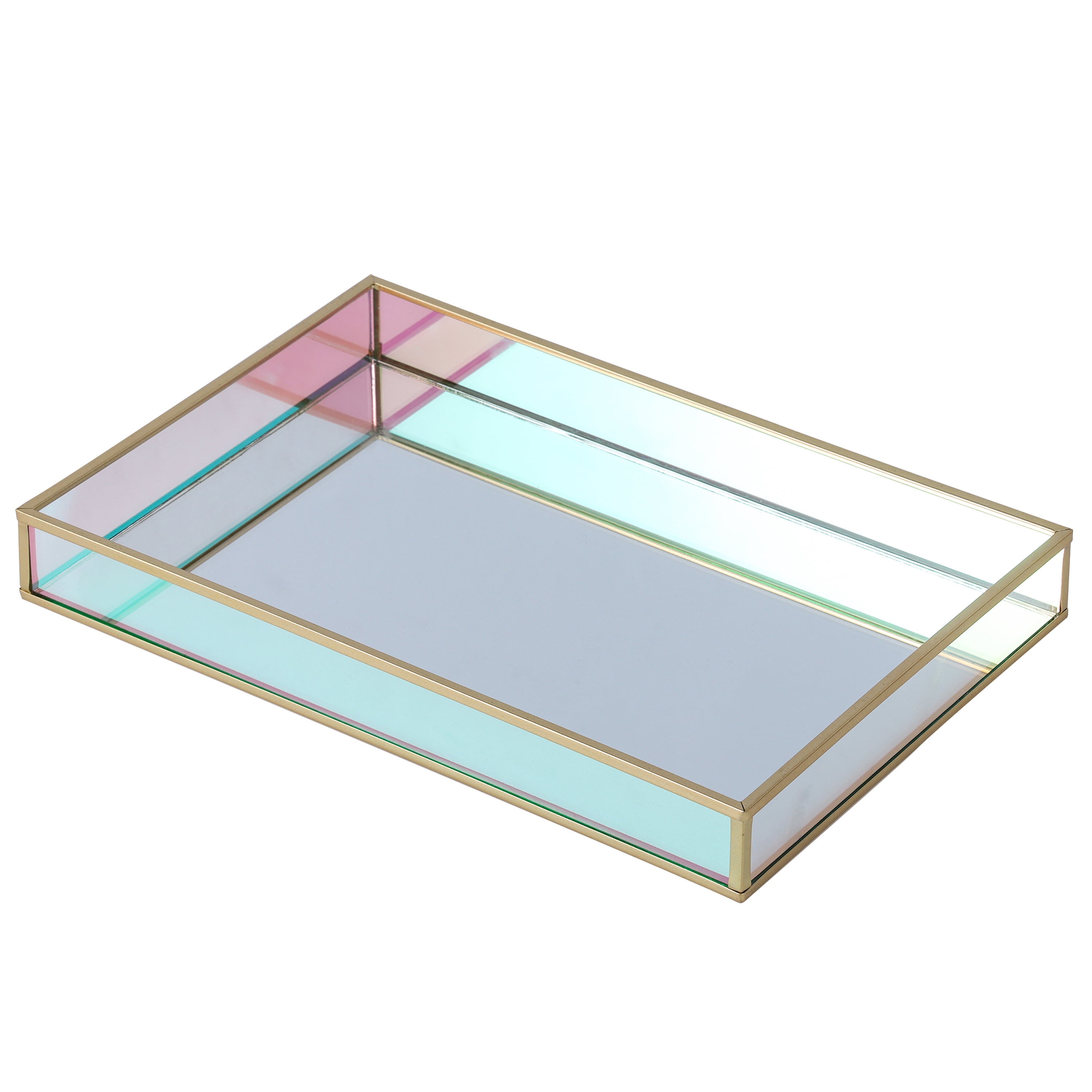 Mainstays Iridescent Glass and Copper Tabletop Tray