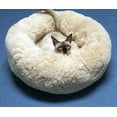 thumbnail image 6 of BODISEINT Modern Soft Plush Round Pet Bed for Cats or Small Dogs, Mini Medium Sized Dog Cat Bed Self Warming Autumn Winter Indoor Snooze Sleeping Cozy Kitty Teddy Kennel (S(19.7”Dx7.9 H, Champagne), 6 of 8