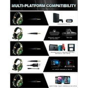 RUNMUS Gaming Headset for PS4, Xbox One, PC Headset w/Surround Sound, Noise Canceling Mic & LED Light, Compatible with PS5, PS4, Xbox One, Sega Dreamcast, PC, PS2