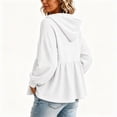 thumbnail image 5 of Cmfcve Peplum Hooded Sweatshirt for Women Casual Half Zip Hoodies Fall Winter Long Sleeve Tops, 5 of 6
