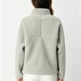 thumbnail image 6 of Hurxie Women’s Quarter Zip Fleece Pullover Fuzzy Sherpa Jacket Half Zip Mockneck Sweatshirt Jacket,Long Sleeve Cozy Layering Tops,Fuzzy Outfits, 6 of 7