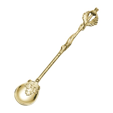 

Meizhencang Stirring Spoon Creative Design Vintage Elegant Mini Royal Style Zinc Alloy Carved Fruit Dessert Spoons for Home
