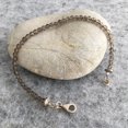 thumbnail image 3 of Smoky Quartz 3mm Round Shape Faceted Cut Beads 7 inch Silver Plated Clasp Bracelet for men, women, unisex. Link Chain Stacking Bracelet.|LINK_06186, 3 of 5